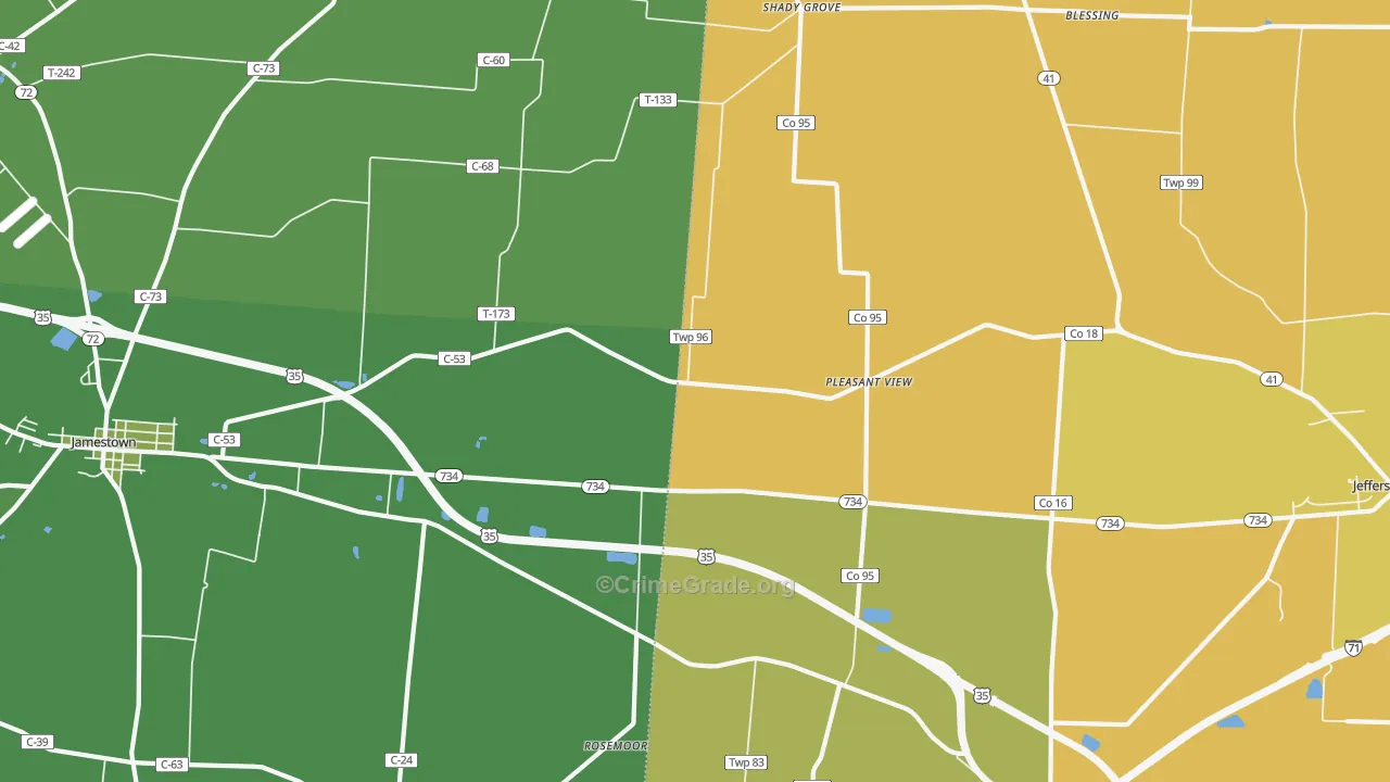 Pleasant View, OH Map of Drug-Related Crime Rates