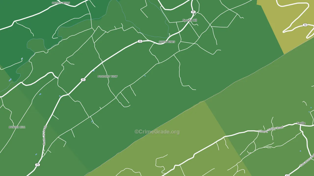 Pleasant View, PA Map of Drug-Related Crime Rates