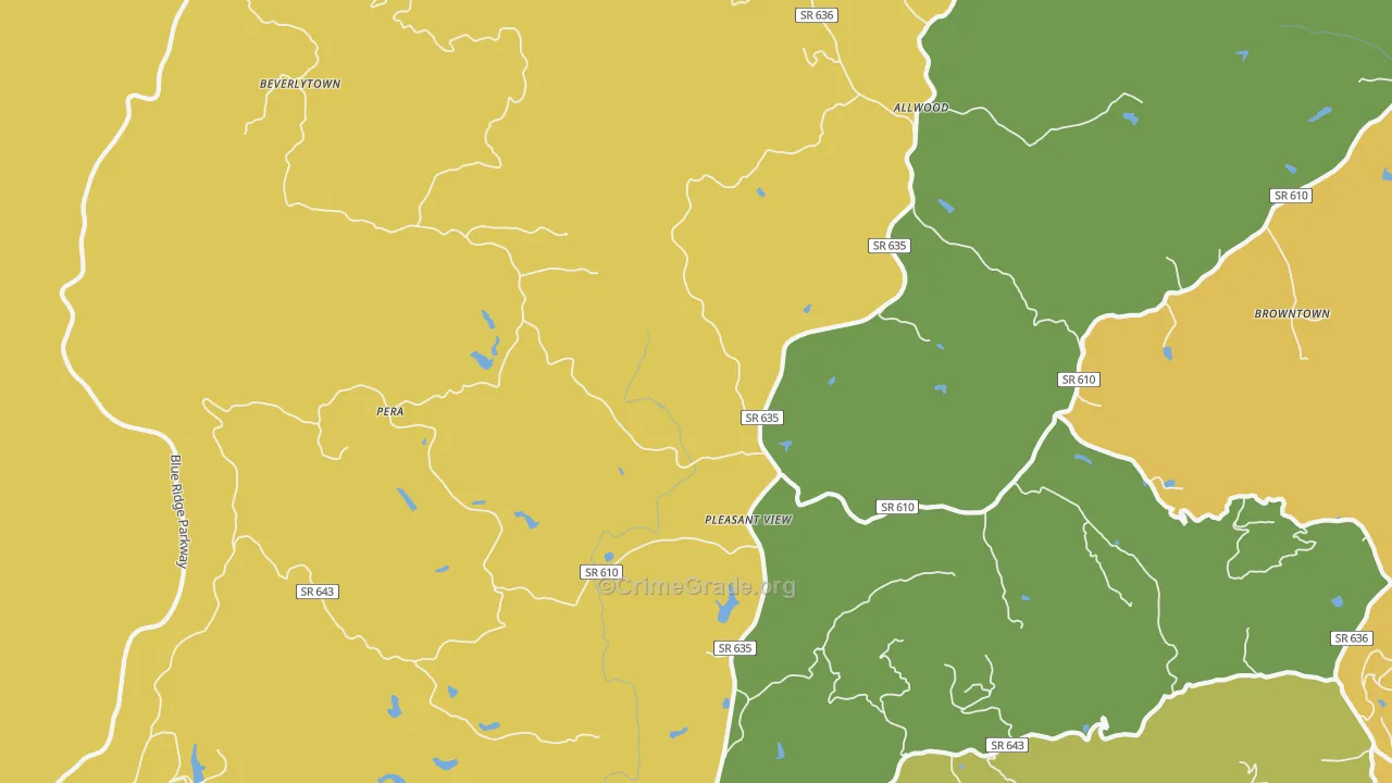 Pleasant View, VA Map of Drug-Related Crime Rates
