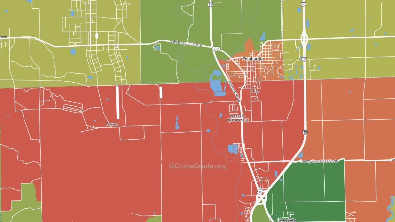 Pleasant View Village, IN Map of Drug-Related Crime Rates