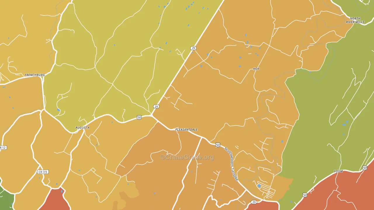 Pleasantdale, WV Map of Drug-Related Crime Rates