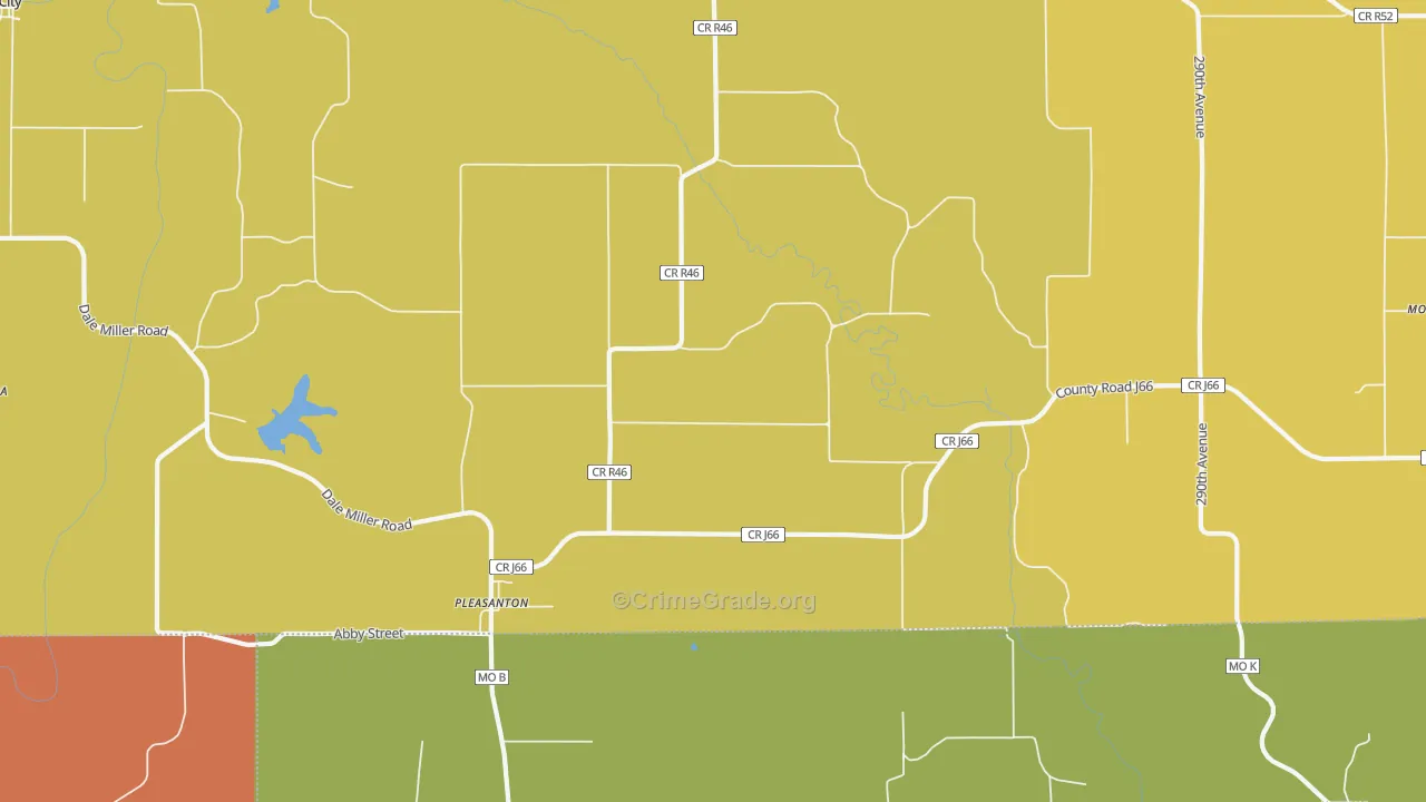 Pleasanton, IA Map of Drug-Related Crime Rates