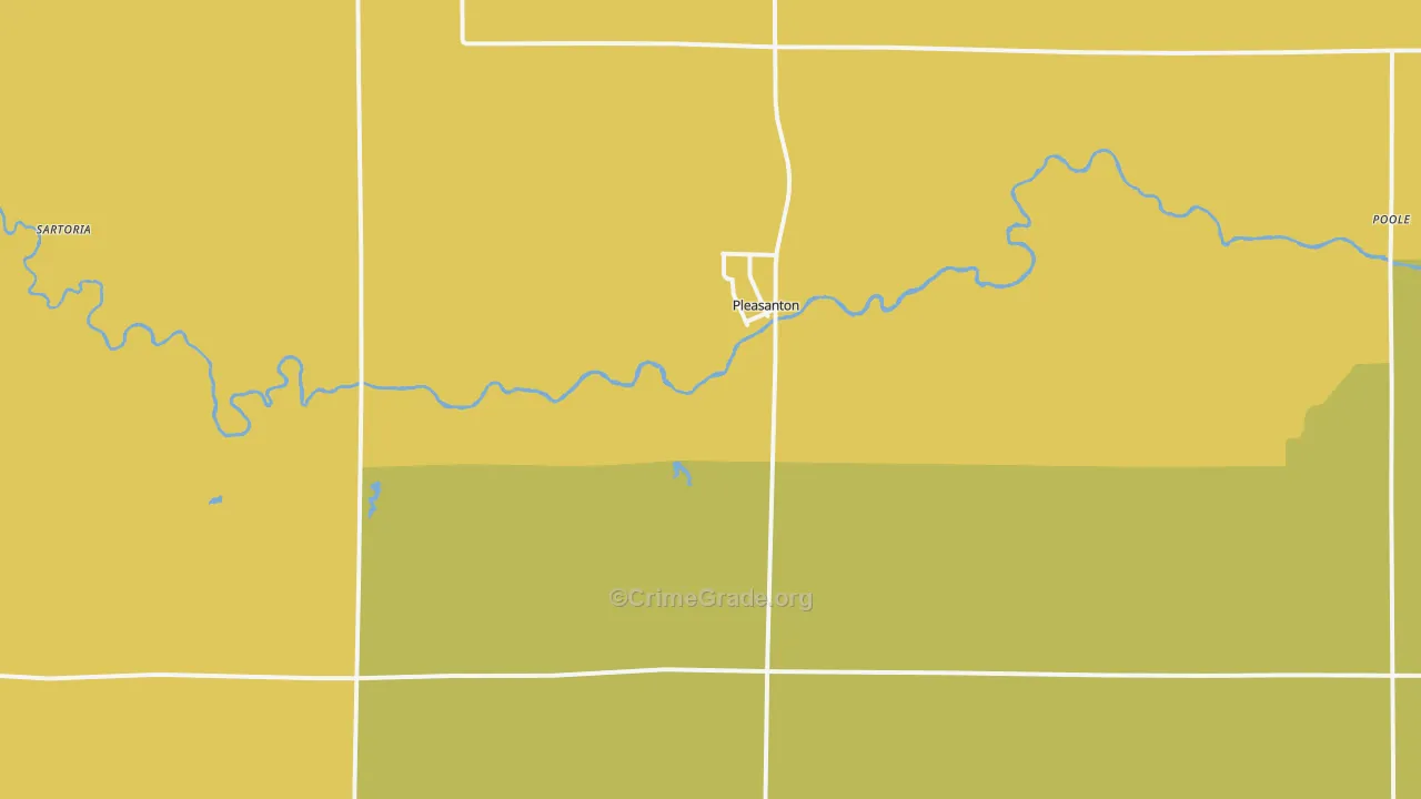 Pleasanton, NE Map of Drug-Related Crime Rates