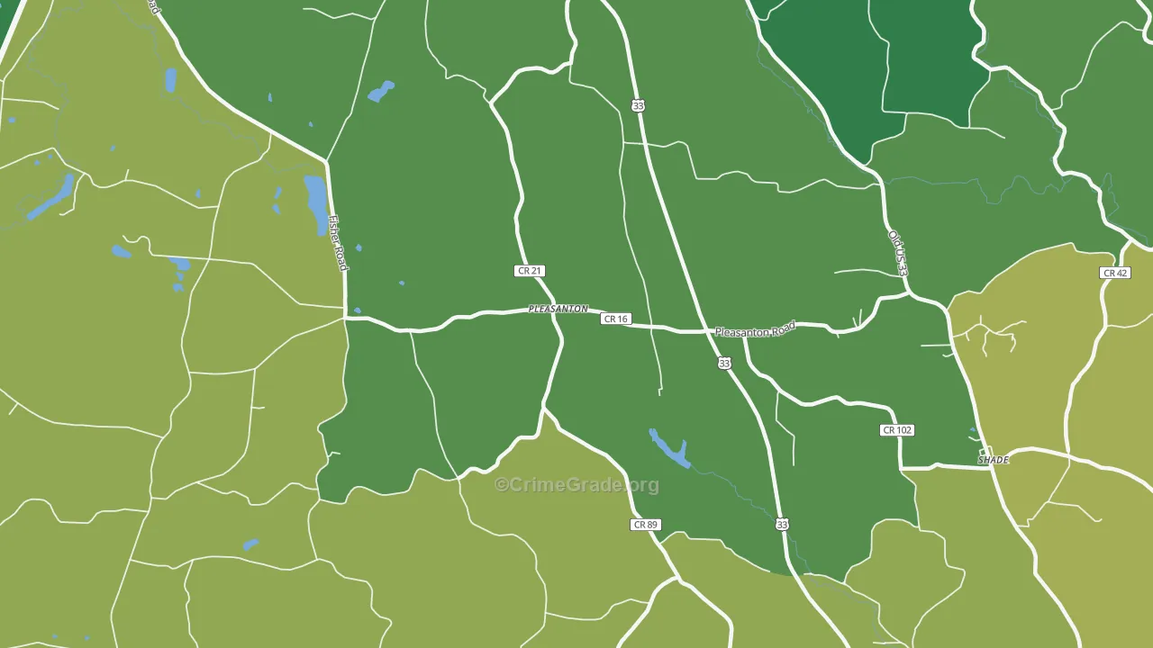 Pleasanton, OH Map of Drug-Related Crime Rates