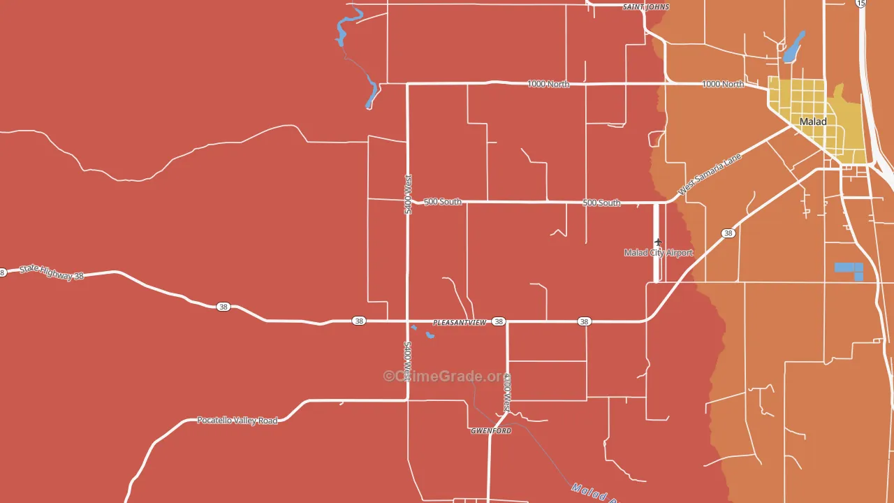 Pleasantview, ID Map of Drug-Related Crime Rates