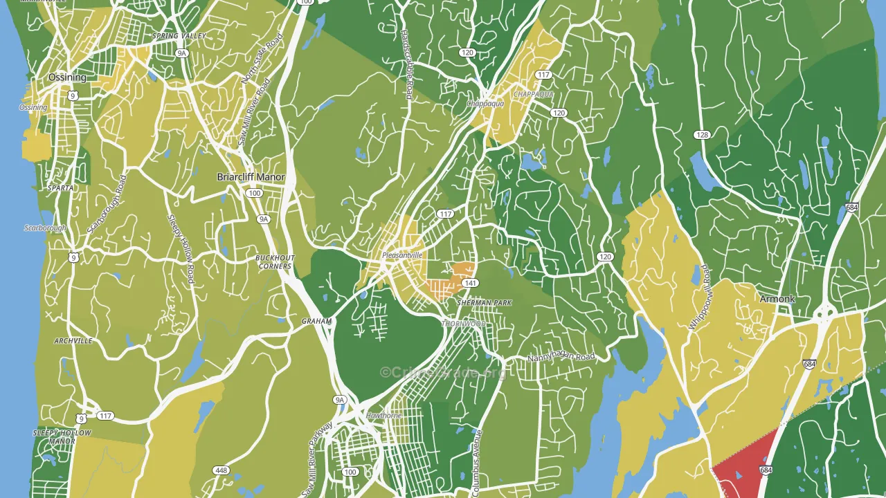 Pleasantville, NY Map of Drug-Related Crime Rates