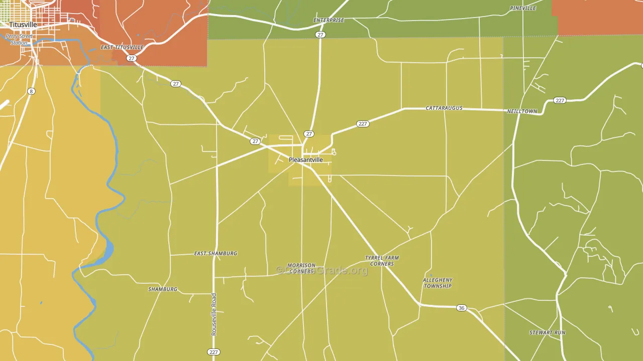 Pleasantville, PA Map of Drug-Related Crime Rates