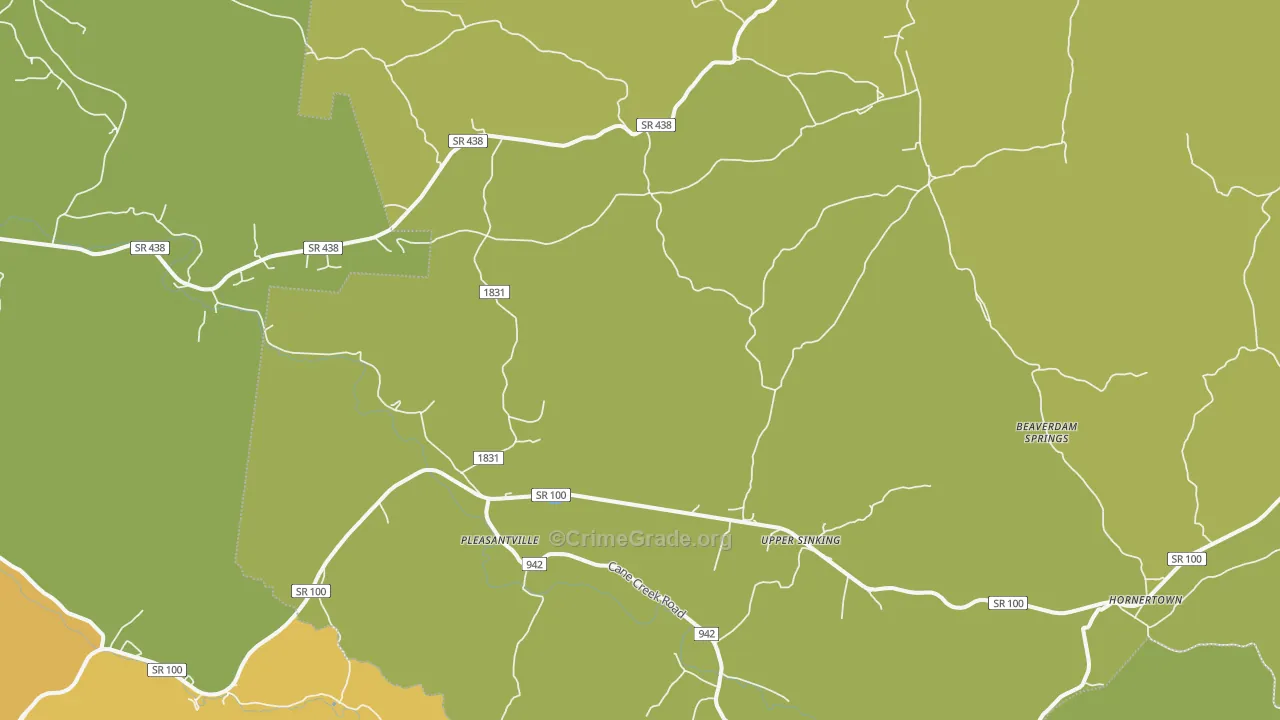 Pleasantville, TN Map of Drug-Related Crime Rates