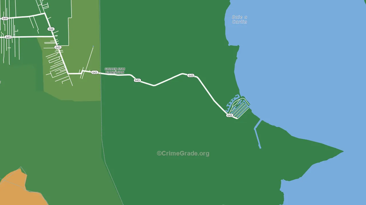 Pleasure Bend, LA Map of Drug-Related Crime Rates