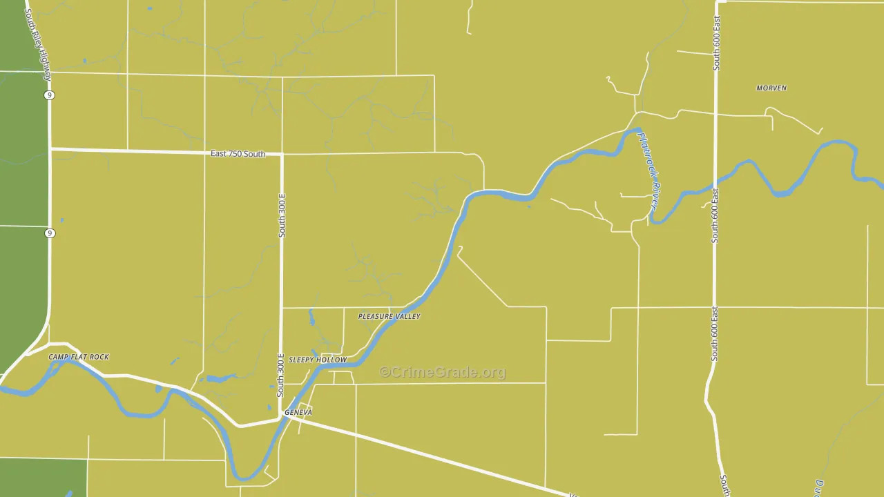 Pleasure Valley, IN Map of Drug-Related Crime Rates
