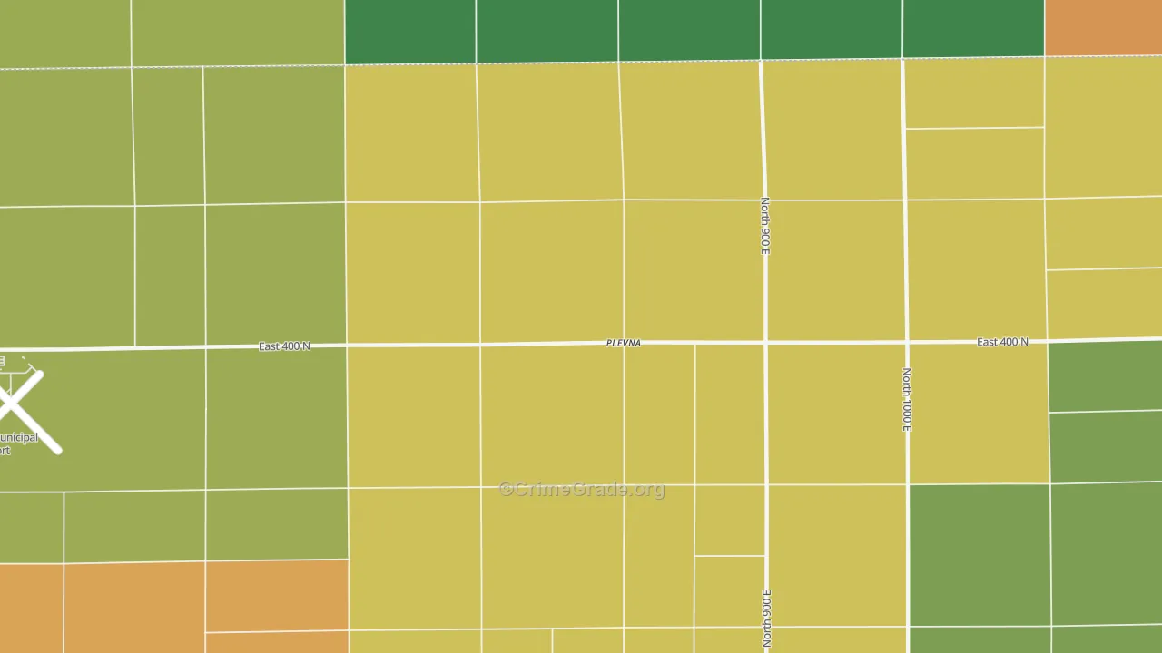 Plevna, IN Map of Drug-Related Crime Rates