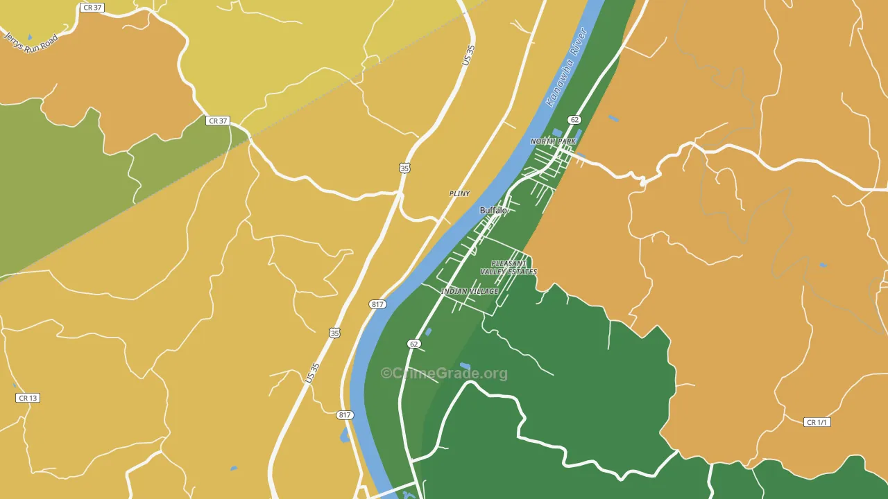 Pliny, WV Map of Drug-Related Crime Rates