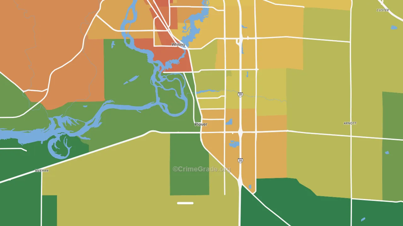 Plover, WI Map of Drug-Related Crime Rates