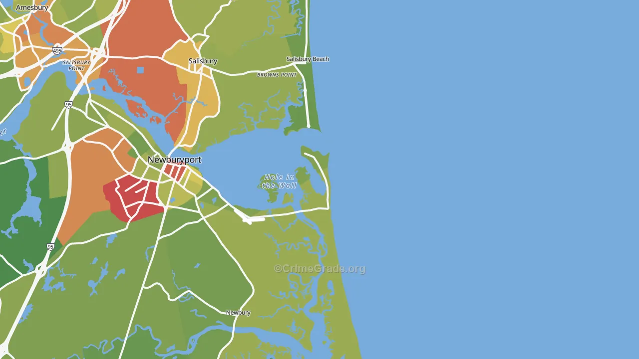Plum Island, MA Map of Drug-Related Crime Rates
