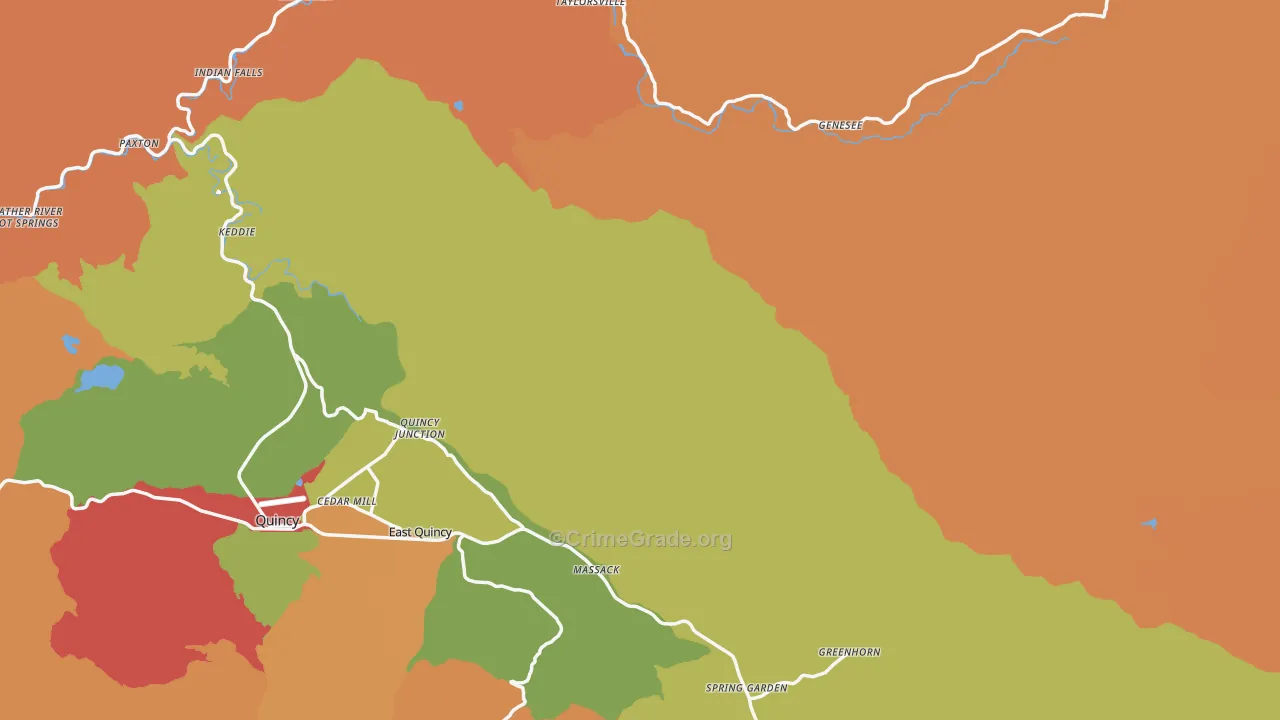 Plumas County, CA Map of Drug-Related Crime Rates