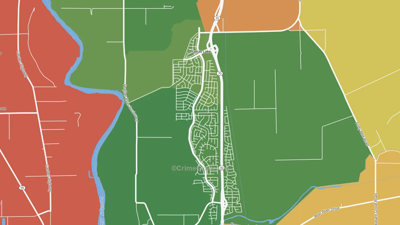 Plumas Lake, CA Map of Drug-Related Crime Rates