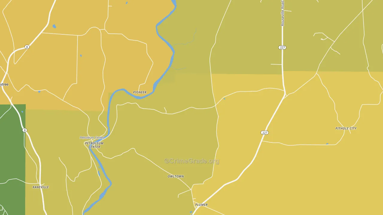 Plumer, PA Map of Drug-Related Crime Rates