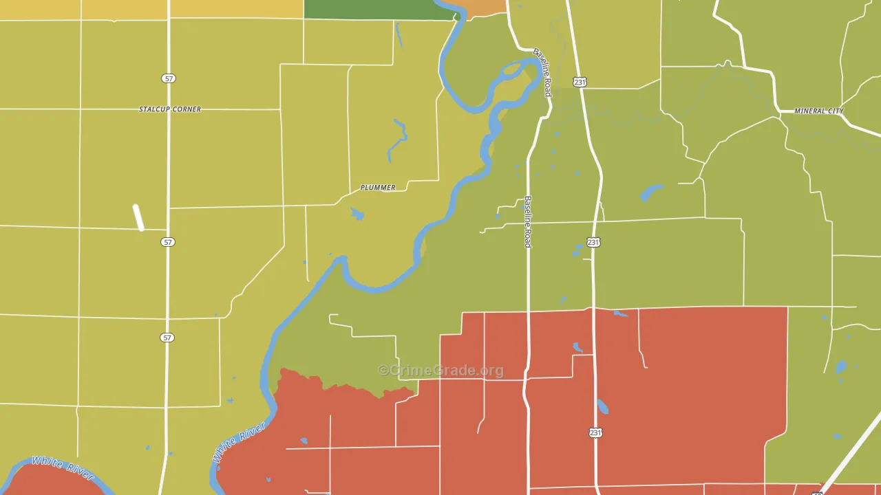 Plummer, IN Map of Drug-Related Crime Rates