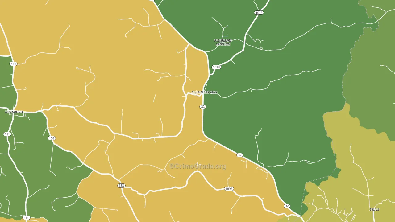 Plummers Mill, KY Map of Drug-Related Crime Rates