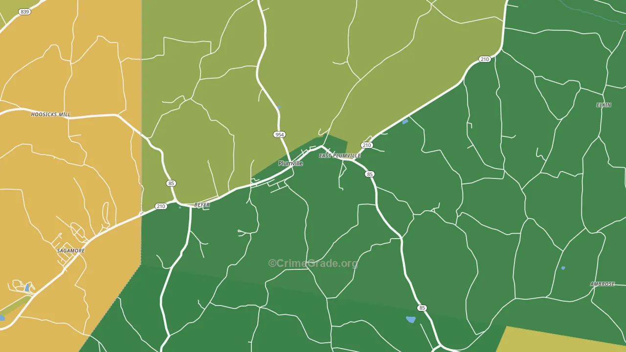 Plumville, PA Map of Drug-Related Crime Rates