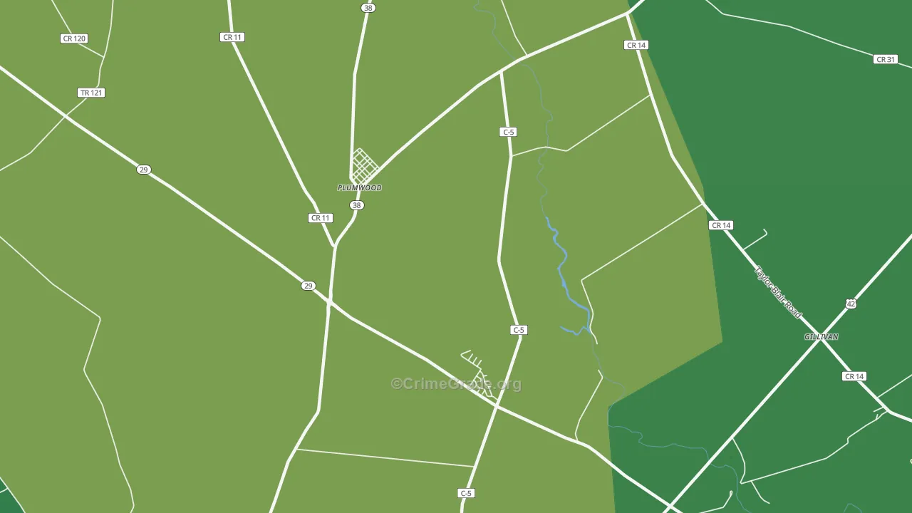 Plumwood, OH Map of Drug-Related Crime Rates