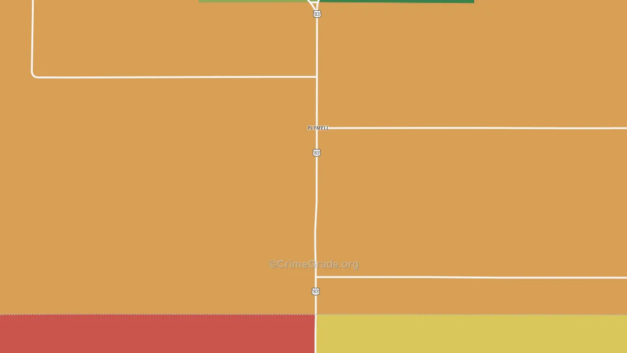 Plymell, KS Map of Drug-Related Crime Rates
