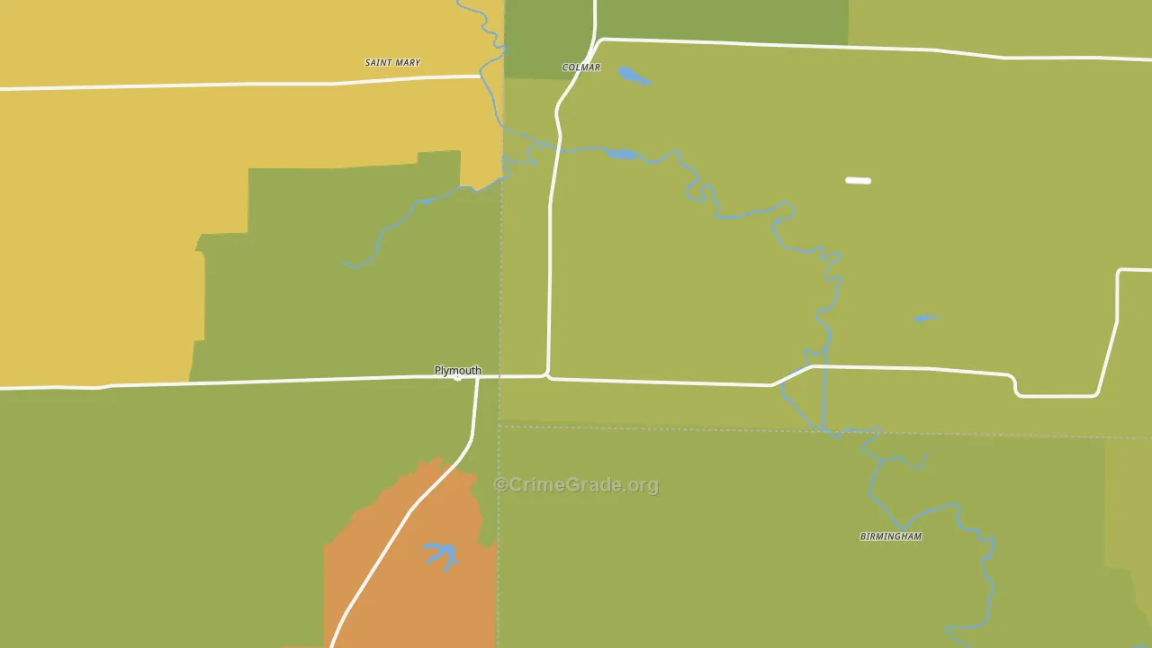 Plymouth, IL Map of Drug-Related Crime Rates