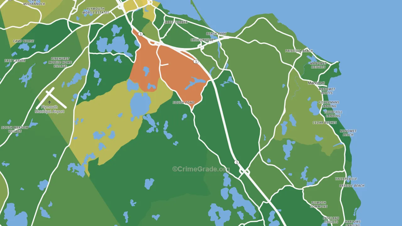 Plymouth, MA Map of Drug-Related Crime Rates