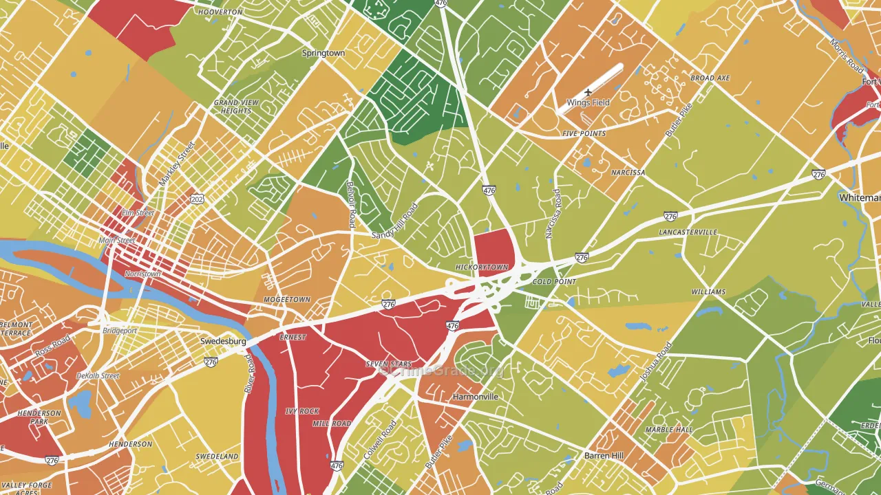 Plymouth Meeting, PA Map of Drug-Related Crime Rates