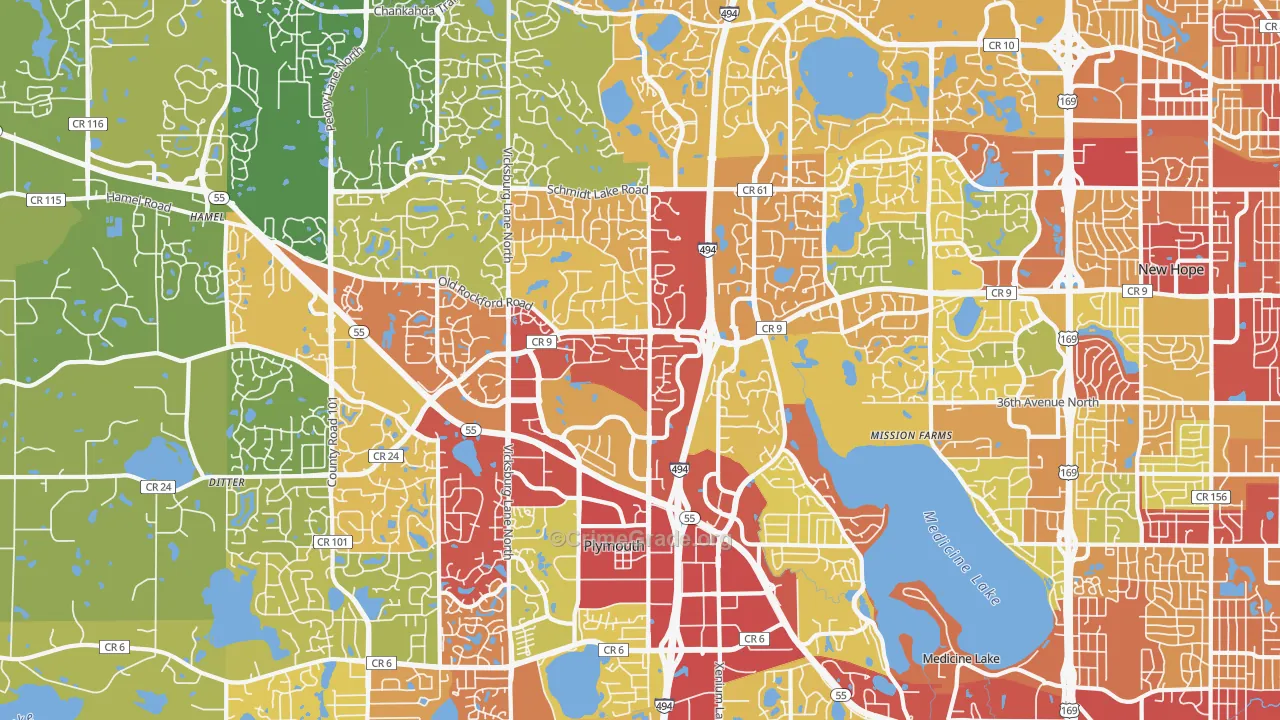 Plymouth, MN Map of Drug-Related Crime Rates