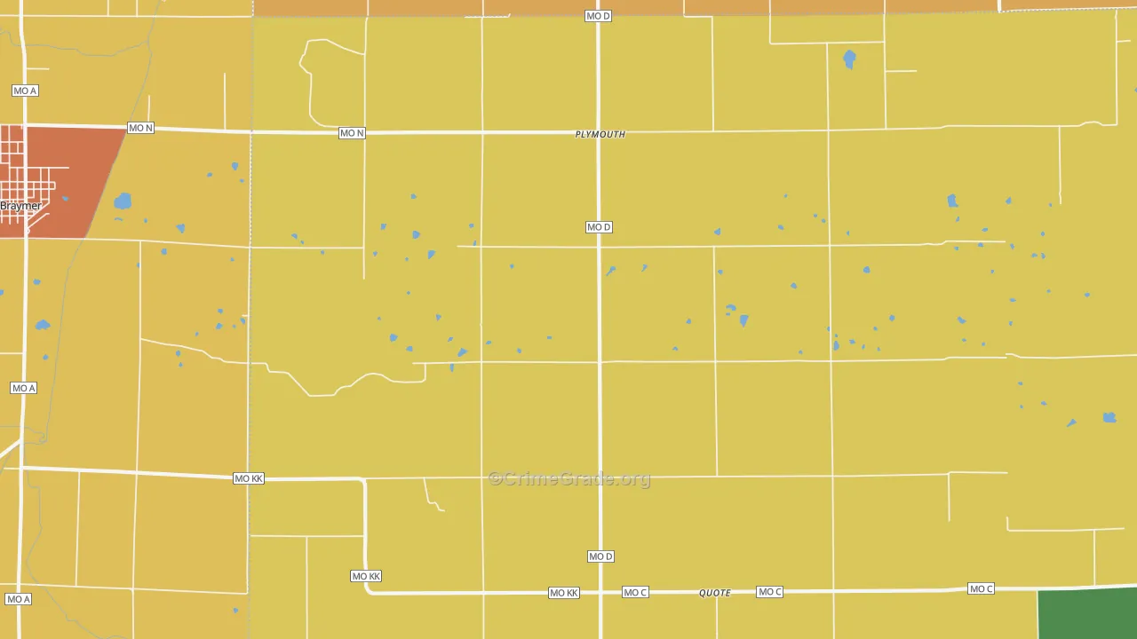 Plymouth, MO Map of Drug-Related Crime Rates