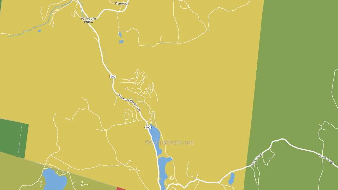 Plymouth, VT Map of Drug-Related Crime Rates