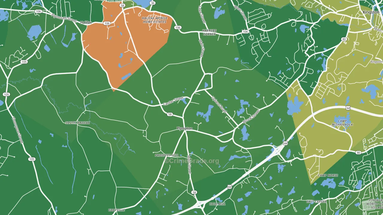 Plympton, MA Map of Drug-Related Crime Rates