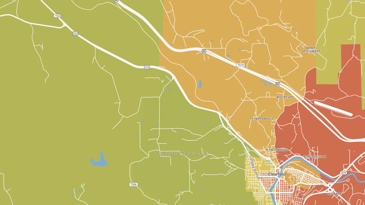 Plymptonville, PA Map of Drug-Related Crime Rates