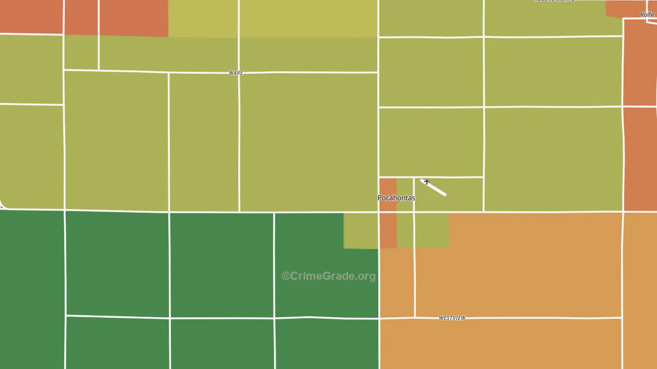 Pocahontas County, IA Map of Drug-Related Crime Rates