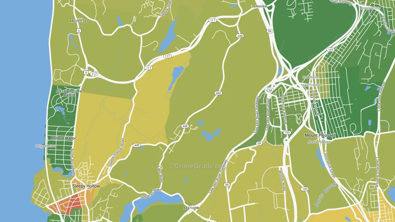 Pocantico Hills, NY Map of Drug-Related Crime Rates
