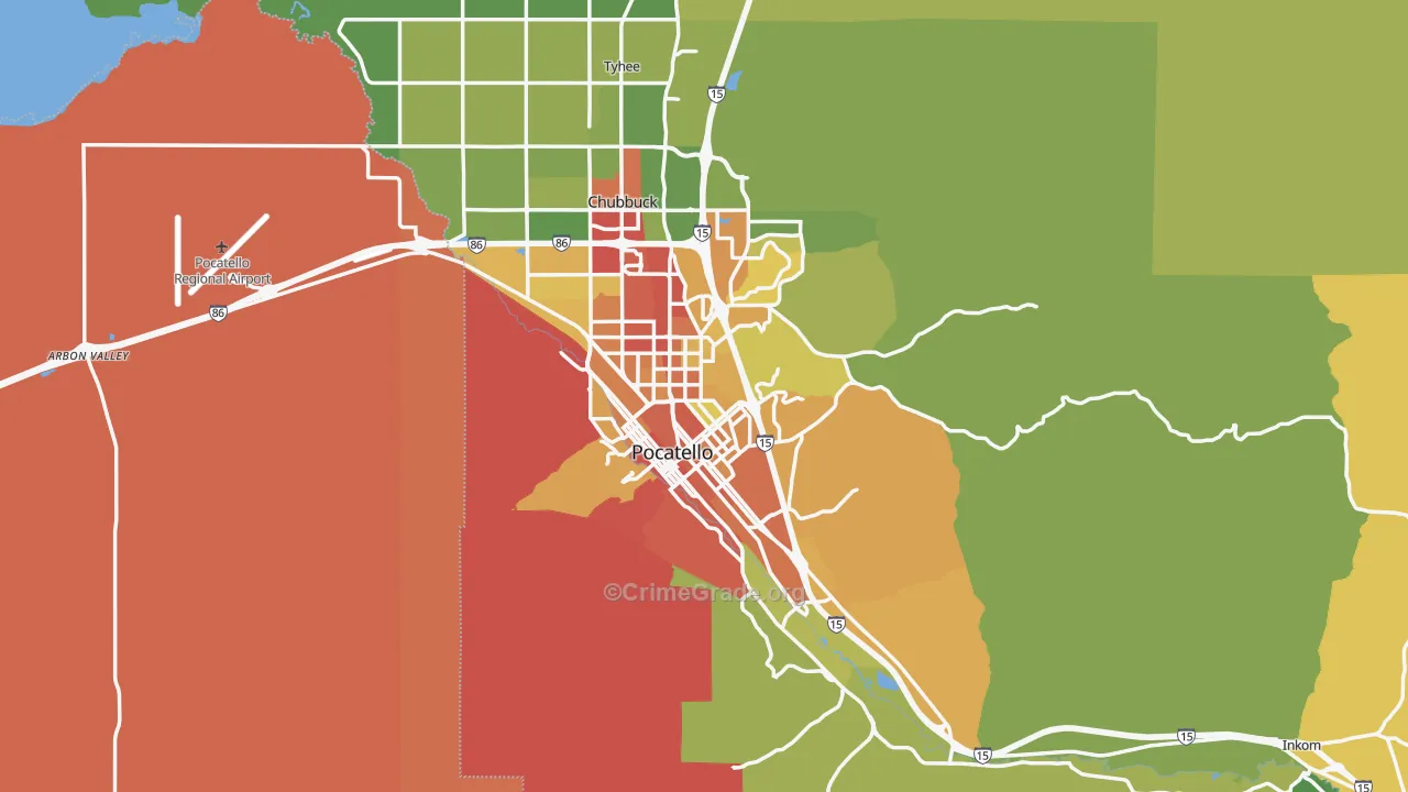 Pocatello, ID Map of Drug-Related Crime Rates