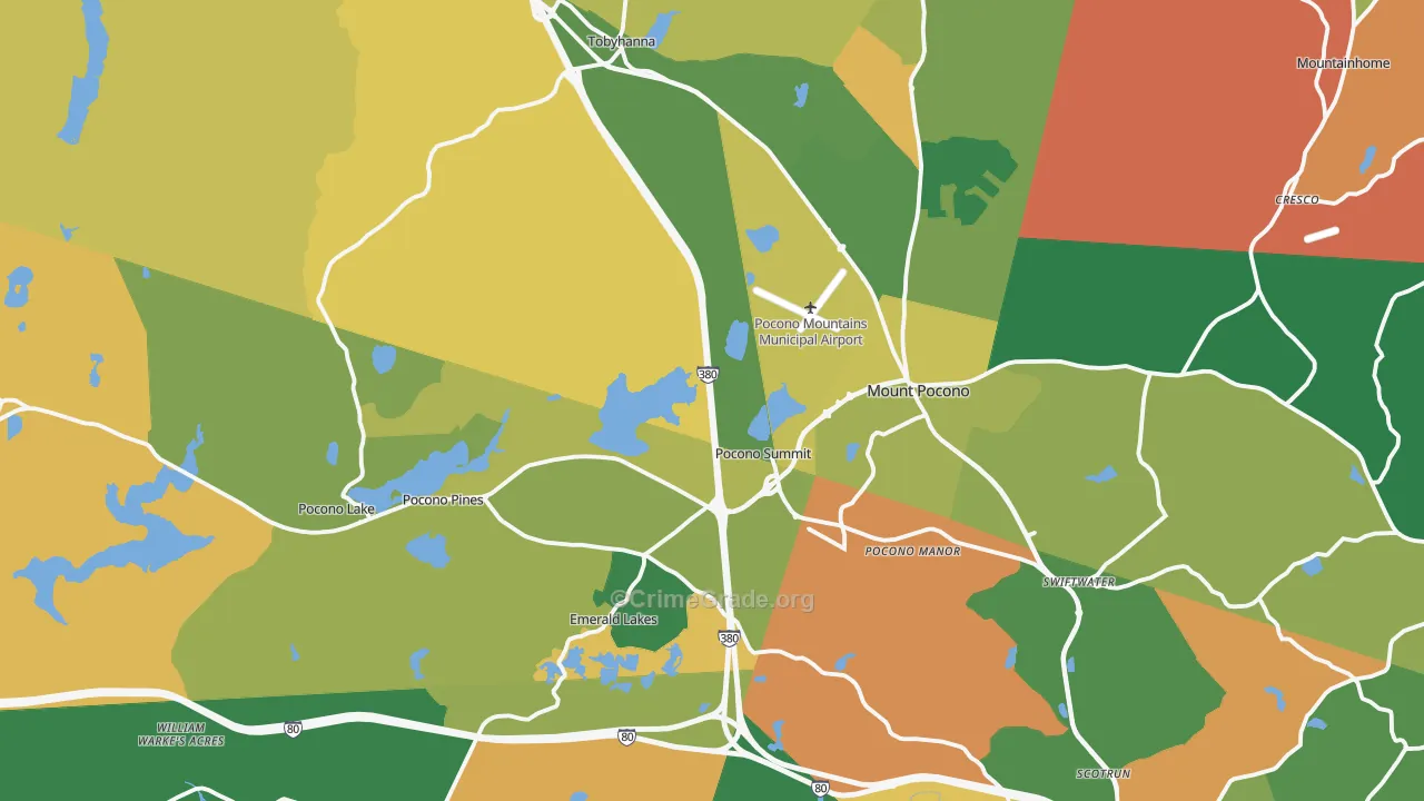 Pocono Summit, PA Map of Drug-Related Crime Rates