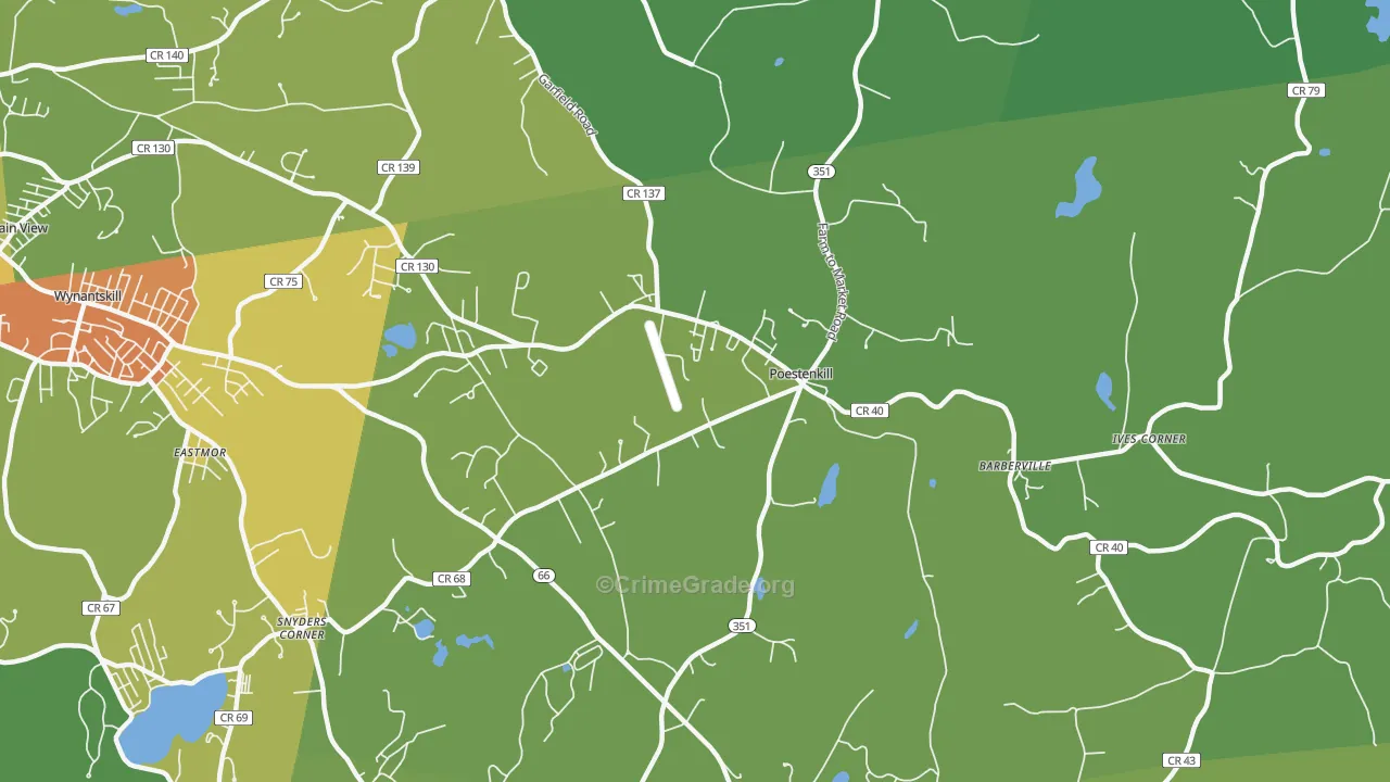 Poestenkill, NY Map of Drug-Related Crime Rates