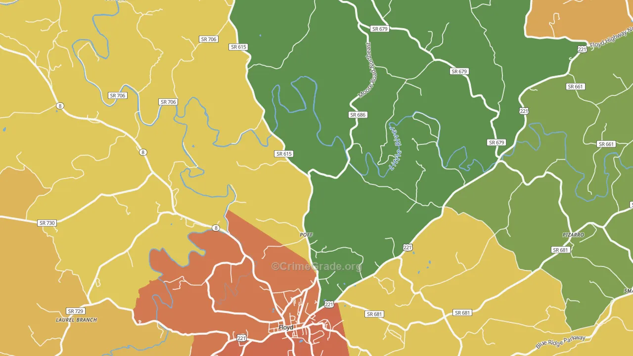 Poff, VA Map of Drug-Related Crime Rates
