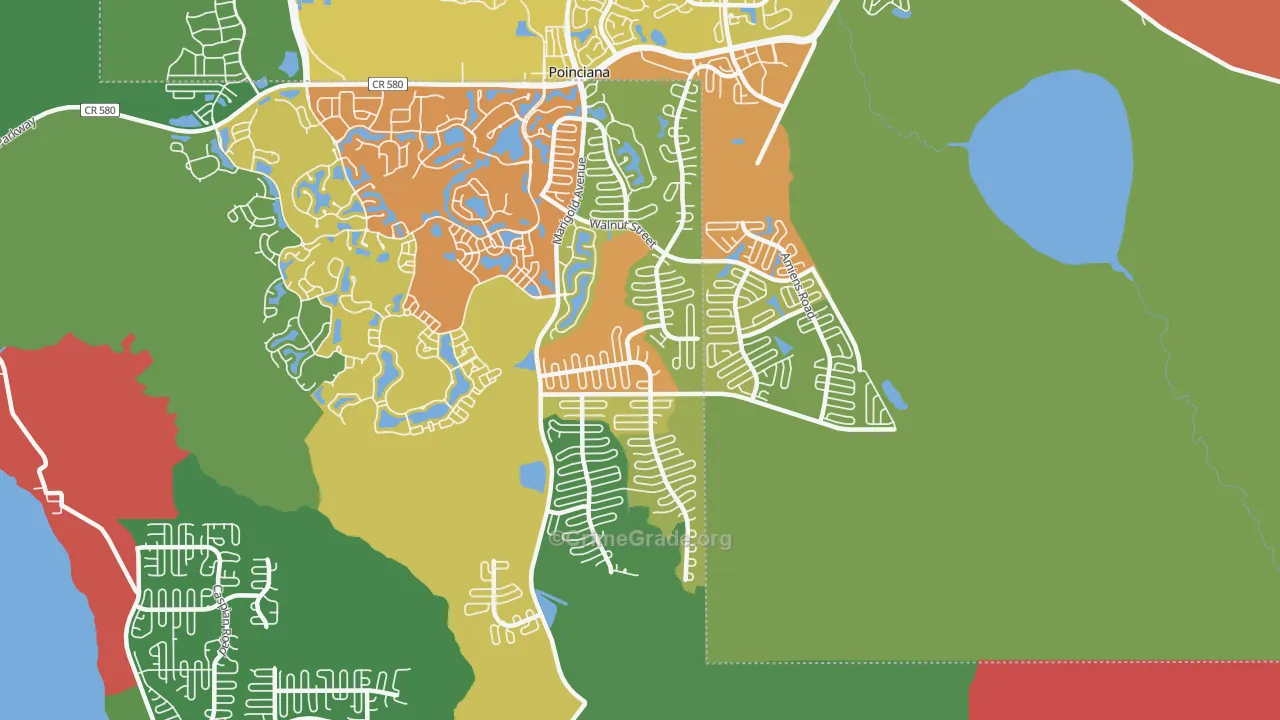 Poinciana-Village 3, Poinciana, FL Map of Drug-Related Crime Rates