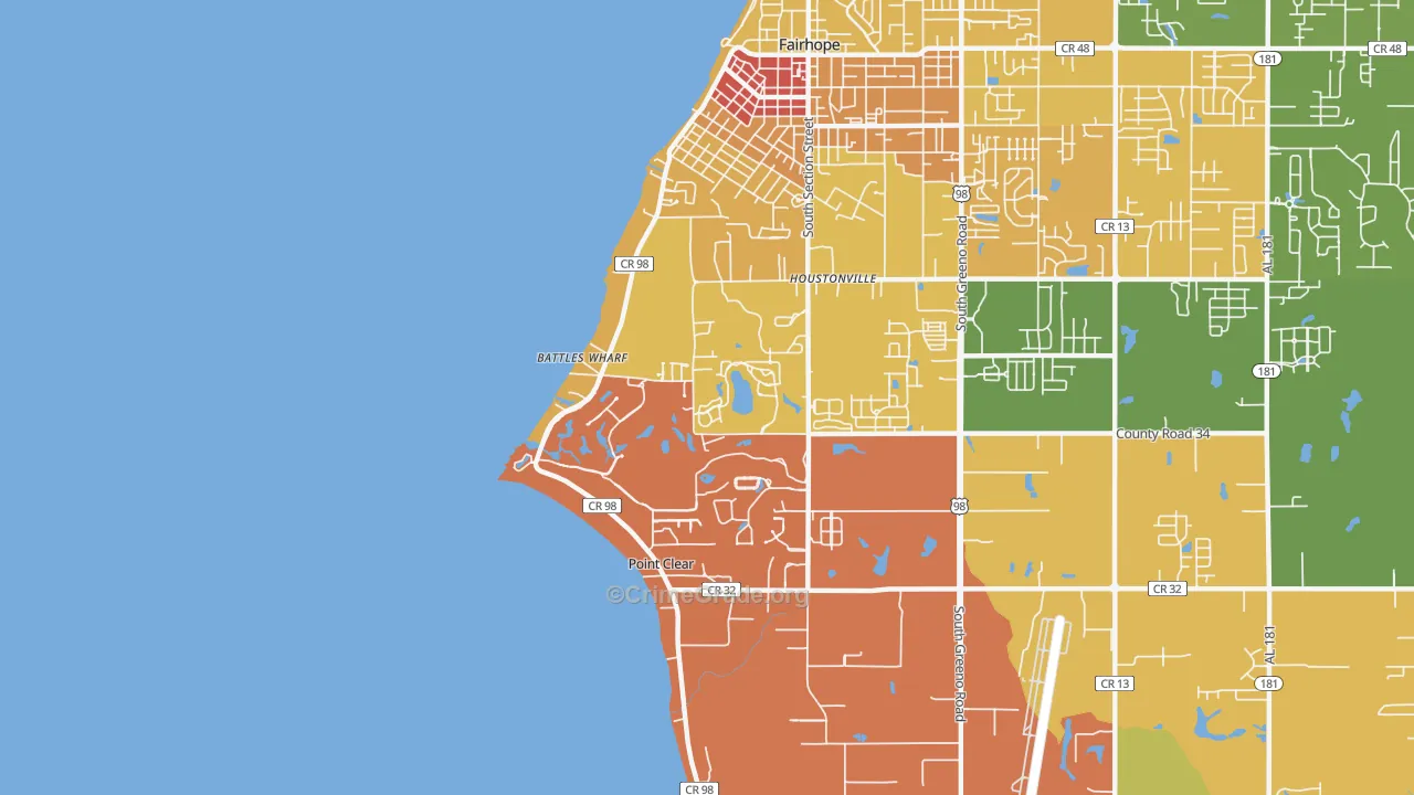 Point Clear, AL Map of Drug-Related Crime Rates