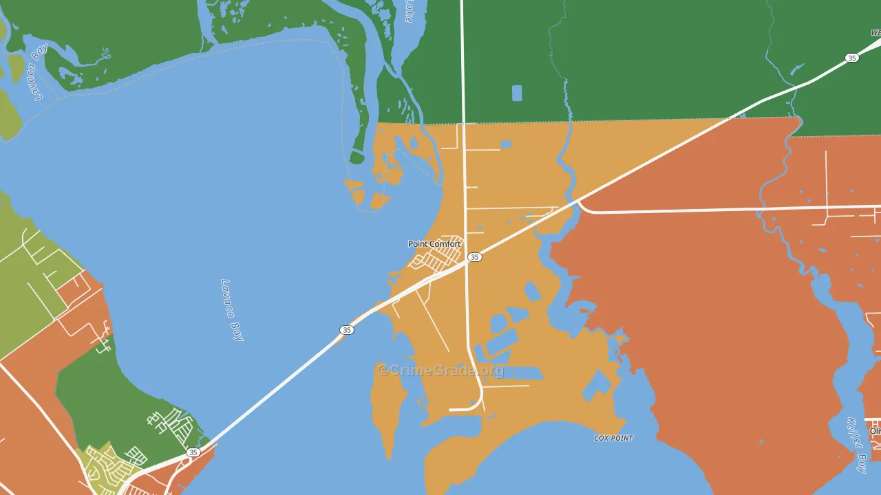 Point Comfort, TX Map of Drug-Related Crime Rates