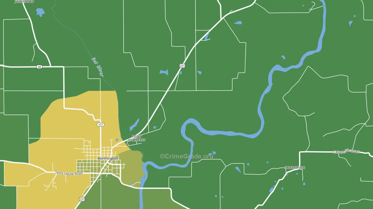 Point Commerce, IN Map of Drug-Related Crime Rates
