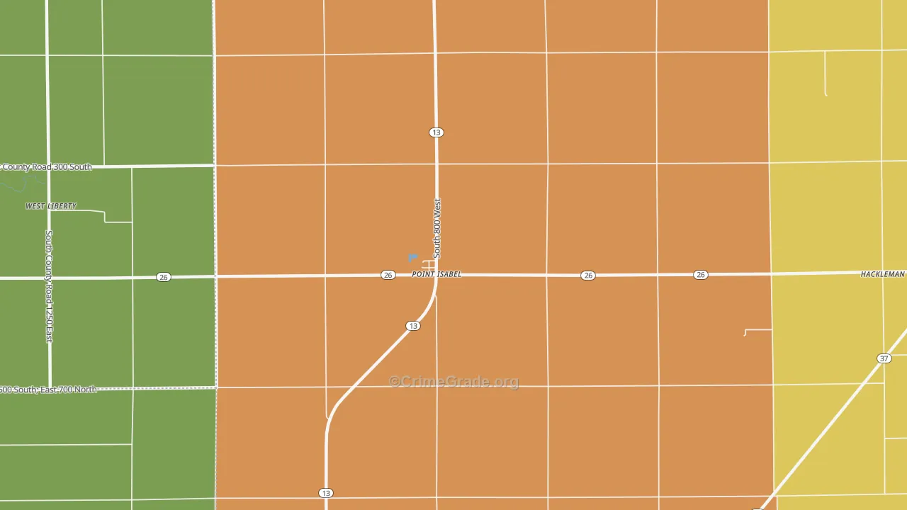 Point Isabel, IN Map of Drug-Related Crime Rates