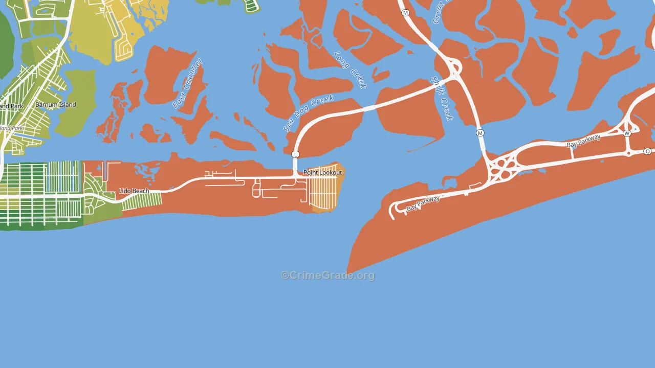 Point Lookout, NY Map of Drug-Related Crime Rates