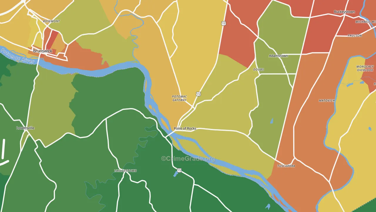 Point Of Rocks, MD Map of Drug-Related Crime Rates