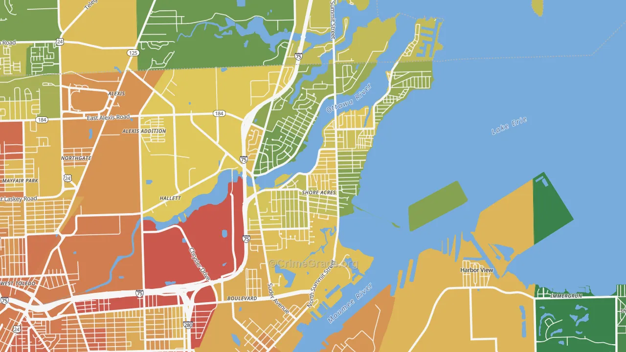 Point Place, Toledo, OH Map of Drug-Related Crime Rates