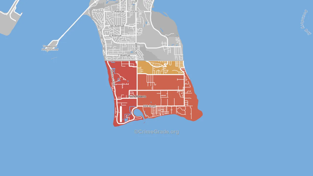 Point Roberts, WA Map of Drug-Related Crime Rates