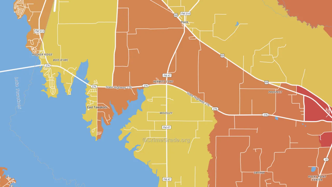 Point, TX Map of Drug-Related Crime Rates
